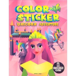 COLOR WITH STICKER - Unicorn Adventure